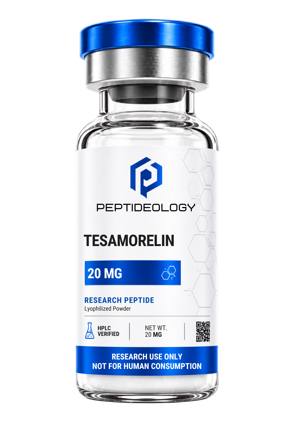 Tesamorelin 20mg research vial by Peptideology